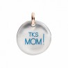 Moneta Queriot " Tks mom!" in Argento, Oro Rosa 9 Kt e Smalto color Turchese
