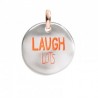 Monetina Queriot "Laugh lots" in Argento, Oro Rosa 9 Kt e Smalto Color Arancione