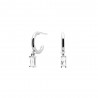 Orecchini Cerchietto  PdPaola in Argento con Con Zirconi Pendenti Bianchi