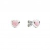 Orecchini Cuore Queriot in Argento e Smalto Rosa