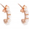 Orecchini Donna Rebecca Golden Ear in Argento Placcato Oro Rosa con Pietre Bianche