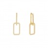 Orecchini Forma Rettangolare  Lauren P. Jewels in Argento Placcato Oro Giallo con Zirconi