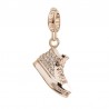 Sneakers Charm Rosato in argento 925‰, galvanica oro rosa, smalto rosa, zirconi bianchi