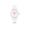 Orologio IAM  Cassa Trasparente in Policarbonato 36mm Quadrante Bianco con dettagli rosa, Cinturino in Silicone Trasparente
