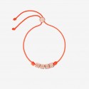 Bracciale Dodo Donna simboli con cordino in poliestere rosso e scritta "AMO" in argento dorato oro rosa 18K