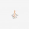 Ciondolo Dodo Donna fiore in oro rosa rodiato 9K con 11 diamanti bianchi