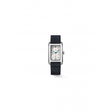 Orologio Donna Longines Collezione Dolcevita Cassa 27.70 X 43.80 mm Quadrante Argento Movimento Automatico Cinturino in Stoffa 