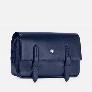 Borsa Tracolla Montblanc Collezione Meisterstuck in Pelle Blu