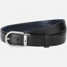 Cintura Uomo Montblanc Reversibile in Pelle Blu e Nera Opaca