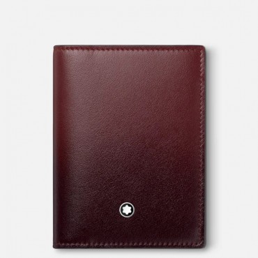 Portacarte Montblanc Collezione Meisterstuck in Pelle bordeaux