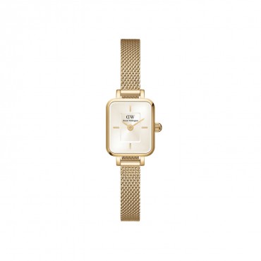 orologio donna Daniel Wellington Quadro Mini Evergold cinturino 6 mm Resistente alla pioggia cassa 15.4mm