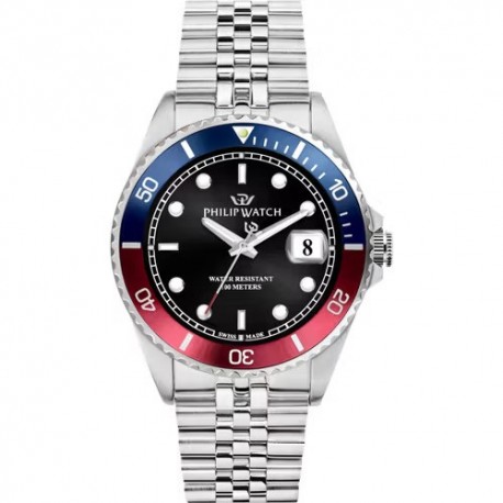 Orologio Philip Watch Caribe automatico cassa 41mm cinturino acciaio fondo black
