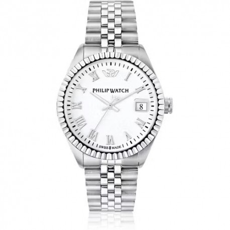 Orologio Uomo Philip Watch Collezione Blaze Cassa 41mm in Acciaio Quadrante Nero Movimento al Quarzo Cinturino in Pelle Nero