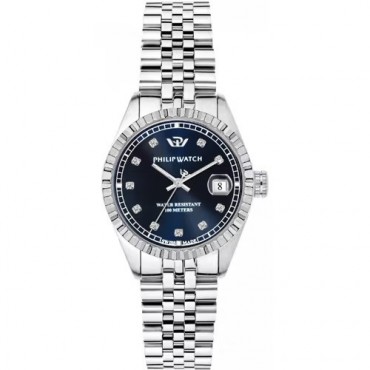 Orologio Philip Watch Caribe 35mm acciaio blu/diamanti