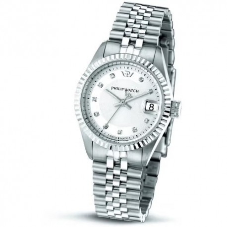 Orologio Philip Watch Caribe 31mm acciaio blu/diamanti