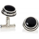 Gemelli Uomo Montblanc Platinum polated lucido pietra onice nera e acciaio