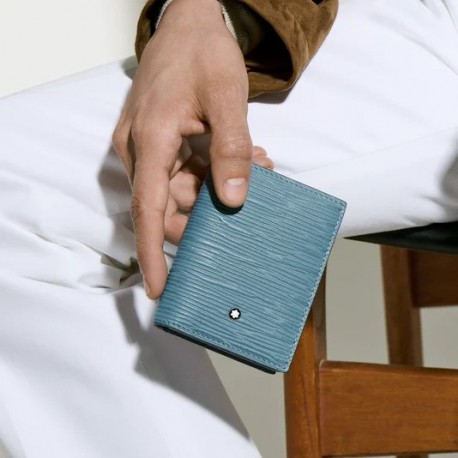 Porta carte Montblanc 4 scomparti 4810 blu fumè