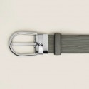 Montblanc Cintura da 35 mm in pelle grigia medio con fibbia a ferro di cavallo 199644