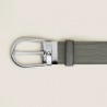 Montblanc Cintura da 35 mm in pelle grigia medio con fibbia a ferro di cavallo 199644