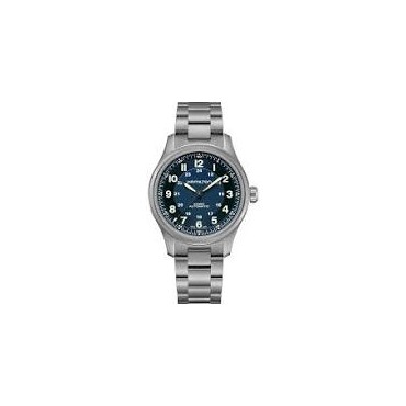 OROLOGIO Hamilton Khaki Field Titanium automatico cinturino acciaio 42mm quadrante blu H70545140