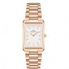 orologio DANIEL WELLINGTON Bound 3-Link Rose Gold cinturino in accaio quadrante rettangolare fondo biancoDW00100699