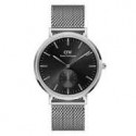orologio Classic Multi-Eye Sterling Onyx cinturino in accaio quadrante nero indici di orario argento cassa 40mm
