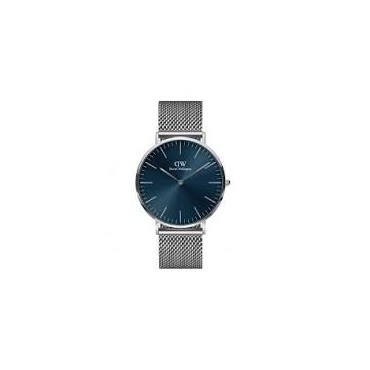 OROLOGIO da uomo con cinturino in accaio maglia milano quadrante in blu notte indici numerici in argento cassa in accaio argent
