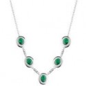 collana Chimiama Collana Argento 5 Cristalli SmeraldoCollana Donna5 Cristalli Smeraldo Ovali con Zirconi BianchiMisura 40+3 cmA