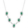 collana Chimiama Collana Argento 5 Cristalli SmeraldoCollana Donna5 Cristalli Smeraldo Ovali con Zirconi BianchiMisura 40+3 cmA