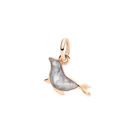dodo charm in oro rosa 9ct e smaltato perlato DMC4002SEALSEPG9R