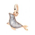 dodo charm in oro rosa 9ct e smaltato perlato DMC4002SEALSEPG9R