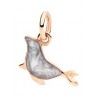 dodo charm in oro rosa 9ct e smaltato perlato DMC4002SEALSEPG9R