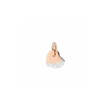 dodo ciondolo cuore oro rosa 9ct & 7 diamanti bianchi 0,06ct