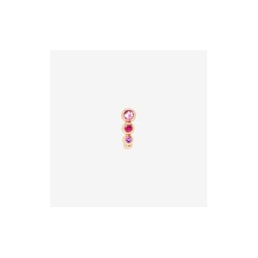 dodo orecchino stud bollicine in ororo rosa 9ct con 1 zaffiro rosa 0,08ct 1 rubino 0,04ct e un'ametista 0,01ctmezzo paio(il pre