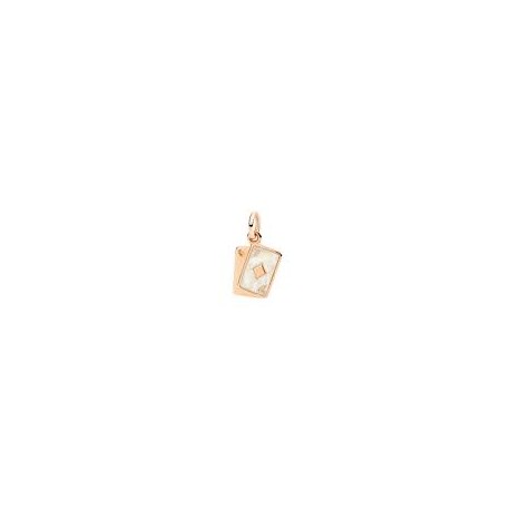 SKU: DMC5001_CARDS_EPB9RCiondolo Carte in oro rosa 9K e smalto perlato bianco.SIGNIFICATOMescola le carteUn invito a giocare co