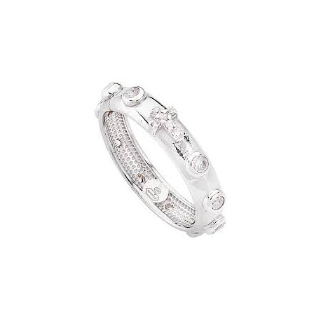 ANELLO AMENlo Rosario Zirconisku: AROBB MISURA 14Anello Rosario zirconi Argento 925 rodio - Articolo corredato da shopper, scat