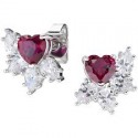 ORECCHINI AMENOrecchini con Cuore Rubinosku: EH2HHBRBZOrecchini in AG925 con zirconi rossi taglio cuore e zirconi bianchi - Rod