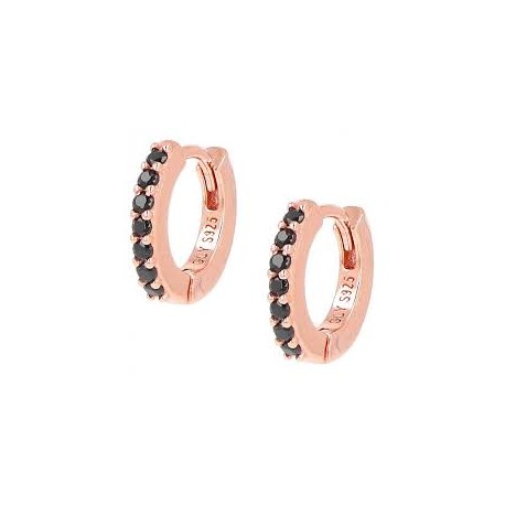 ORECCHINI AMENOrecchini Cerchio Rosè Tennis Mania Zirconi Nerisku: ET1RNOrecchini huggies in argento 925 rosé con zirconi neri 