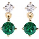 ORECCHINI AMENOrecchini Dorati Princess Tondi Verdisku: ETOGVOrecchini in AG925 con zircone bianco e zircone verde - Oro - Lung