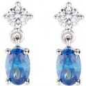 ORECCHINI AMENOrecchini Princess con Zircone Blu O BIANCO Ovalesku: EOVBBLOrecchini in AG925 con zircone bianco e zircone blu -