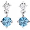 ORECCHINI AMENOrecchini Princess Tondi Acqua Marinasku: ETOBACOrecchini in AG925 con zircone bianco e zircone acqua marina - Ro