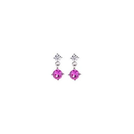 ORECCHINI AMENOrecchini Princess Tondi Fucsiasku: ETOBFUOrecchini in AG925 con zircone bianco e zircone fucsia - Rodio - Lungh 
