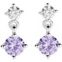 ORECCHINI AMENOrecchini Princess Tondi Lillasku: ETOBLAOrecchini in AG925 con zircone bianco e zircone lavanda - Rodio - Lungh 
