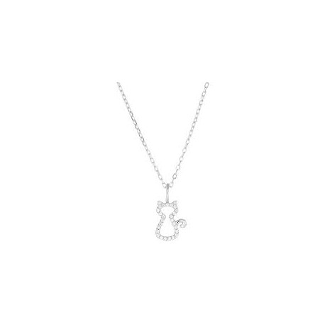COLLANA AMENCollana Gattino con Zirconi Bianchisku: CLCABBZCollana a catena in Argento 925 rodiato. Pendente a forma di gatto i