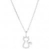COLLANA AMENCollana Gattino con Zirconi Bianchisku: CLCABBZCollana a catena in Argento 925 rodiato. Pendente a forma di gatto i