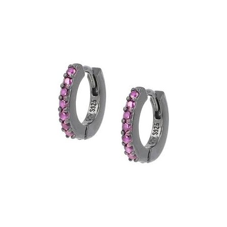 ORECCHINI AMENOrecchini Cerchio Rutenio Tennis Mania Zirconi Fucsiasku: ET1NROrecchini huggies in argento 925 nero rutenio con 