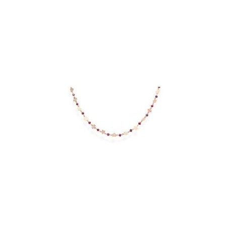 COLLANA AMENCollana Quadrifoglio Stella e Cuore Rosèsku: CLCQSRRCollana in Argento 925 e cristalli rubino (Lunghezza 38+5 cm - 