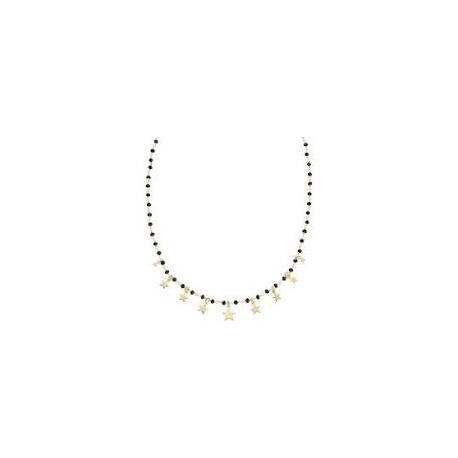 COLLANA AMEN Charm Dorato Elegance Cristalli Nerisku: CLLAMSTGGCollana Argento 925 e cristalli neri - Dorato - Lunghezza cm + 3