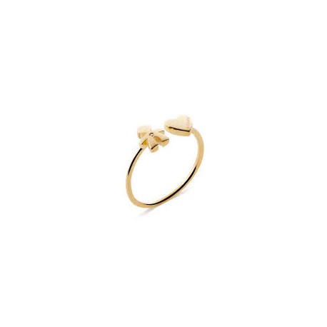 Anello Le Bebè Les Petits con sagoma bimbo e cuore in oro giallo 9 kt e diamante – LBB700/C