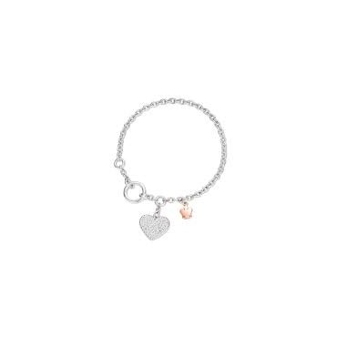 Bracciale catena dlla collezione Roberto Giannotti Microlighting da donna. Colore: argento e oro rosa. Il gioiello è in argento